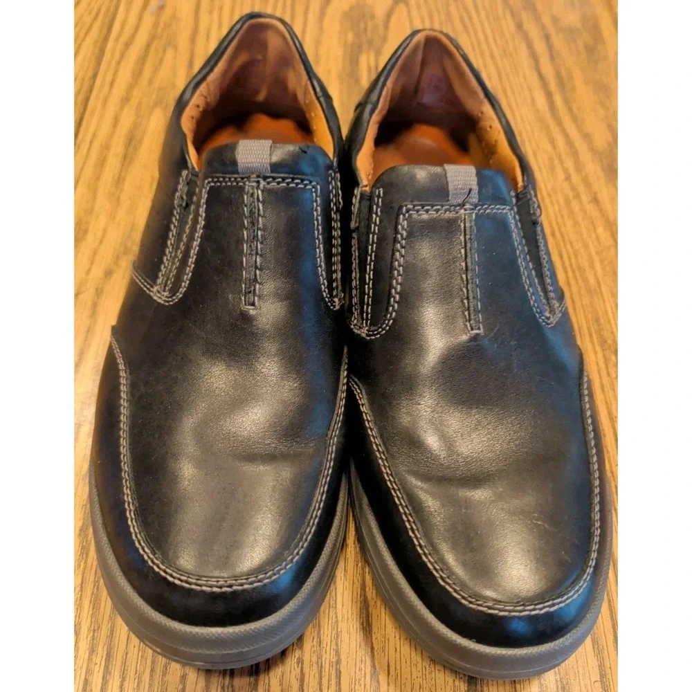 Clarks‎ Unstructured Shoes Oxford Sneakers Mens 10 W (Wide) Black Leather Casual